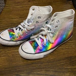 Rainbow Detail High Top Converse All Stars